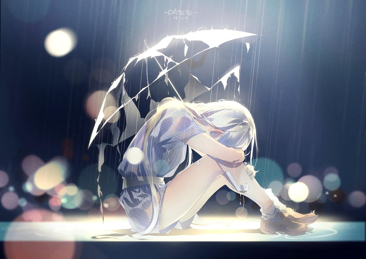 Download sad rain crying umbrella