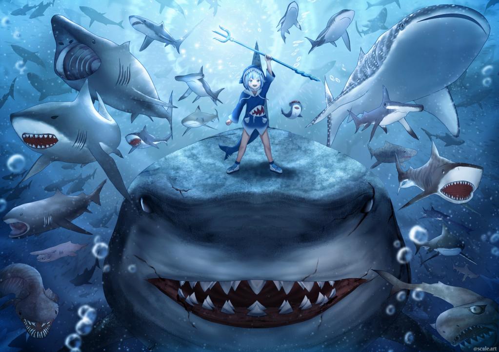 Download anime girls shark Virtual