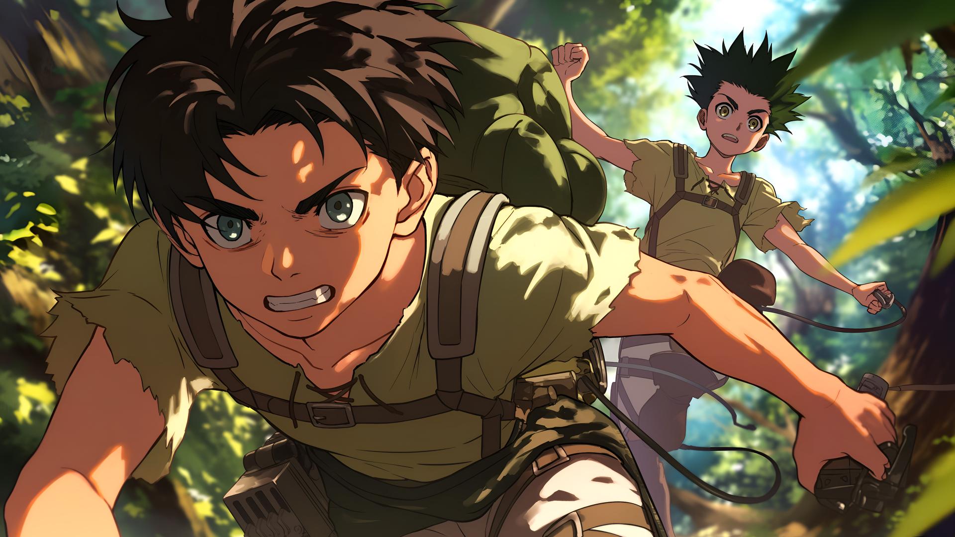 Download Eren And Gon Anime Characters Hunter X Hunter