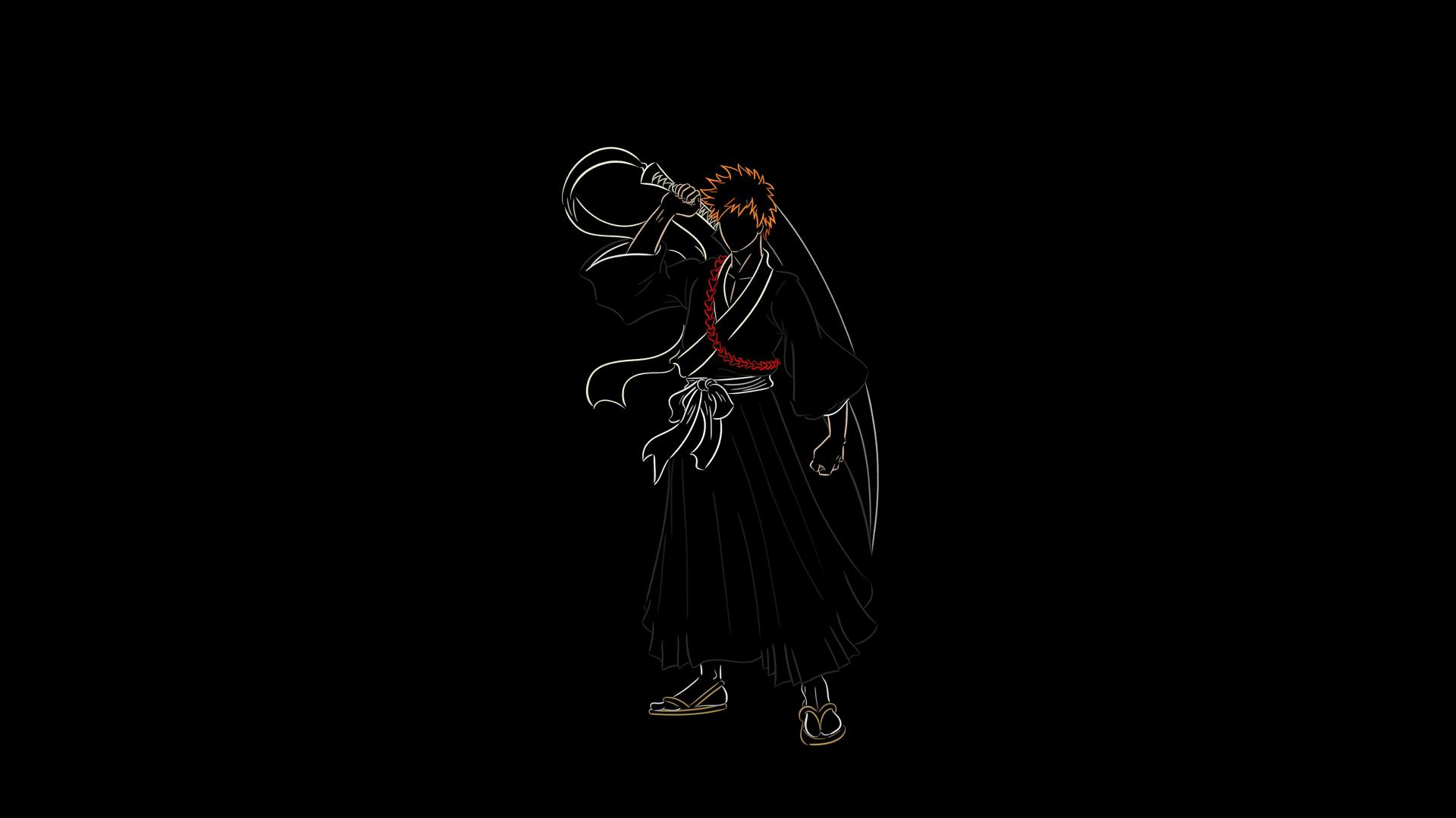 Download Ichigo Kurosaki Black background