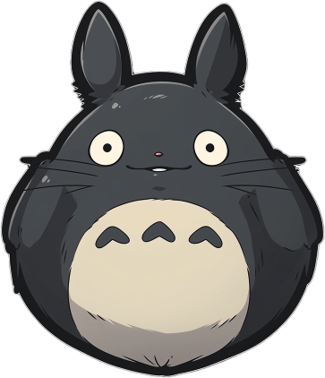 Download Totoro Black Stroke Sticker