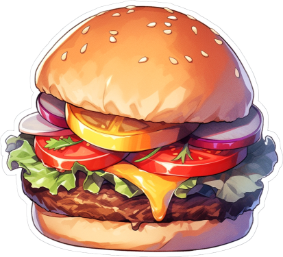 Download Appetizing Burger Drawn Sticker