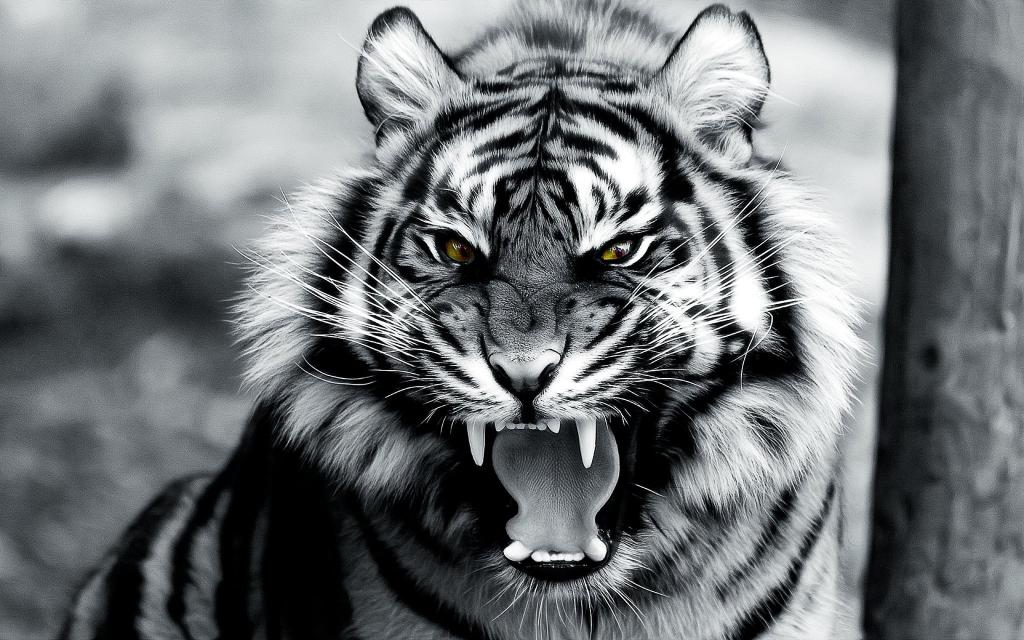 Download grayscale photo of tiger