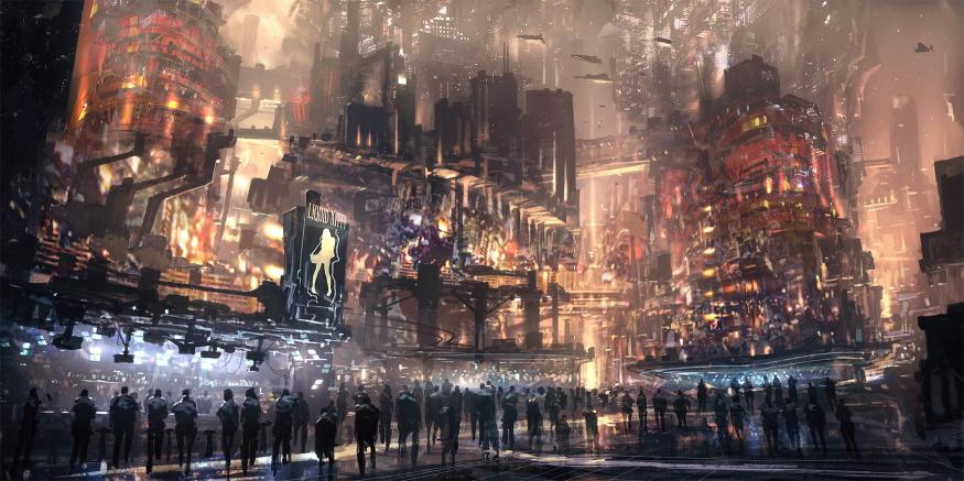 Download animated city  cyberpunk