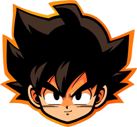 Download Dbz Goku Head Orange Stroke Sticker