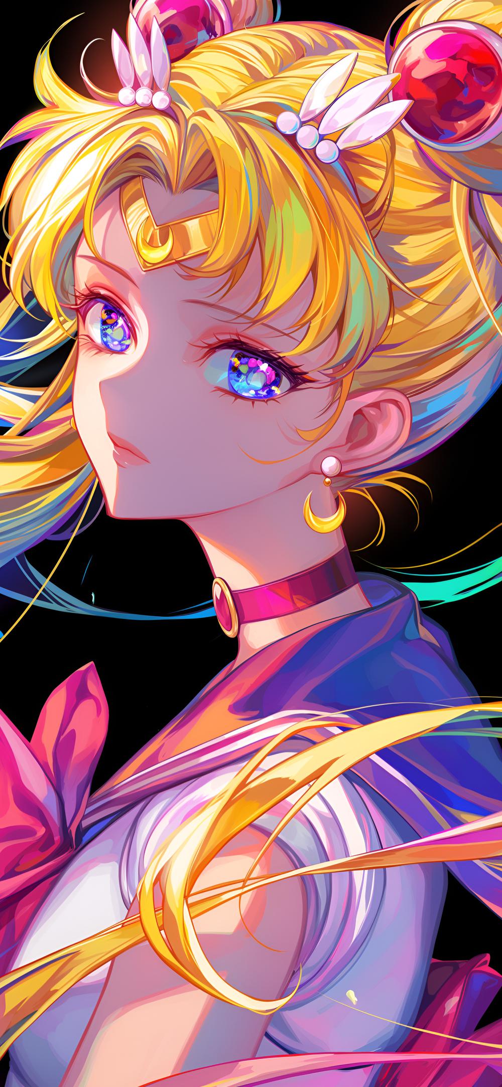 Download Mobile Sailor Moon Neon Glow Amoled