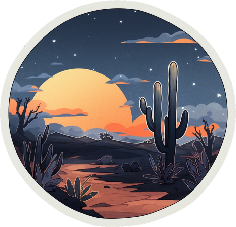 Download Desert Sunset Round Sticker