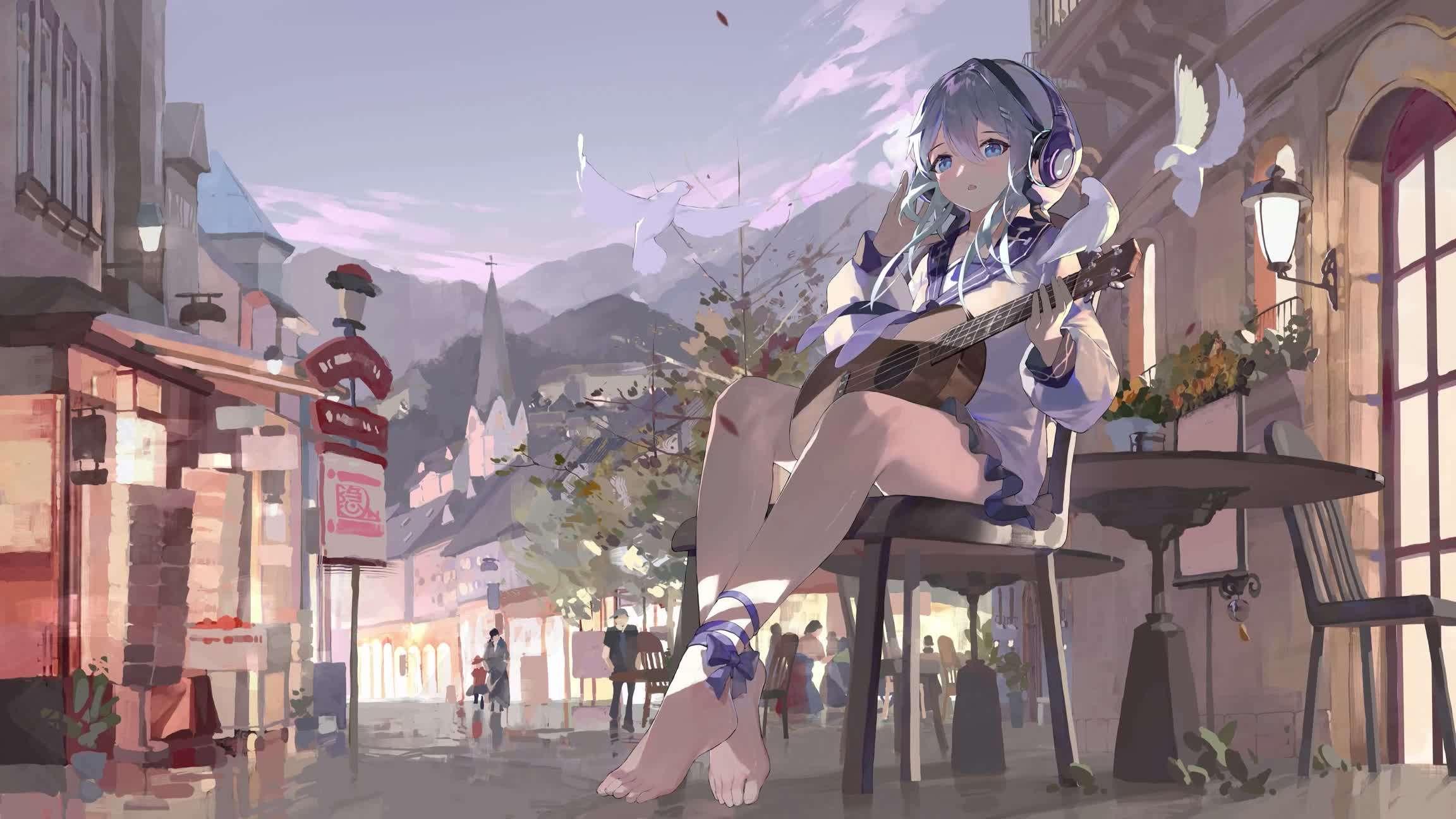 Download Playing Guitar With Pigeons