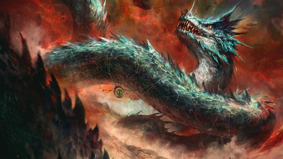 Download blue and gray dragon