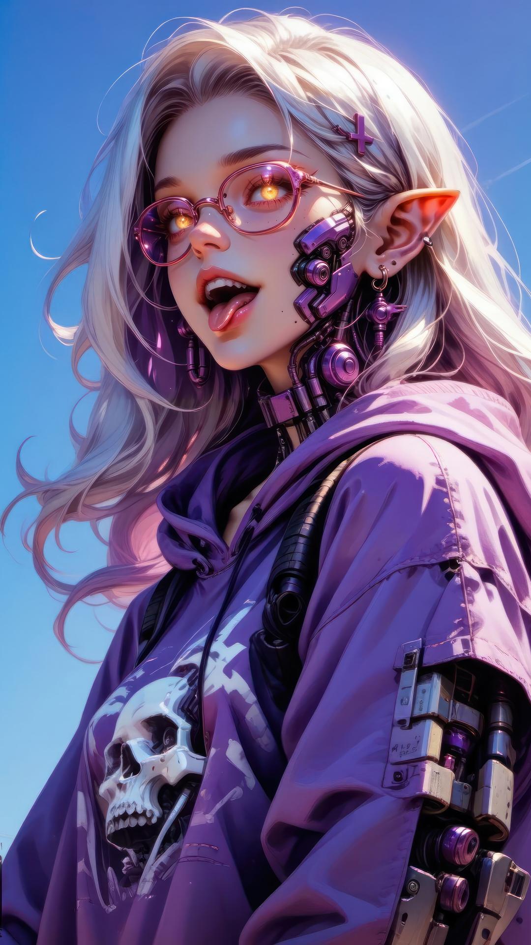 Download Girl Cyberpunk Elf Mobile