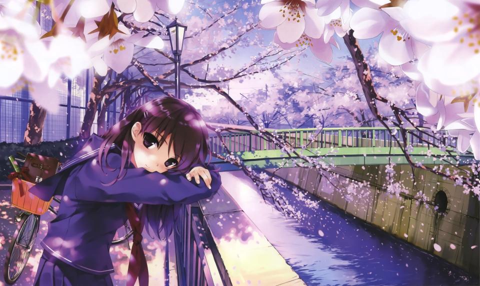 Download Girl in Purple Dress Character Wallpaper