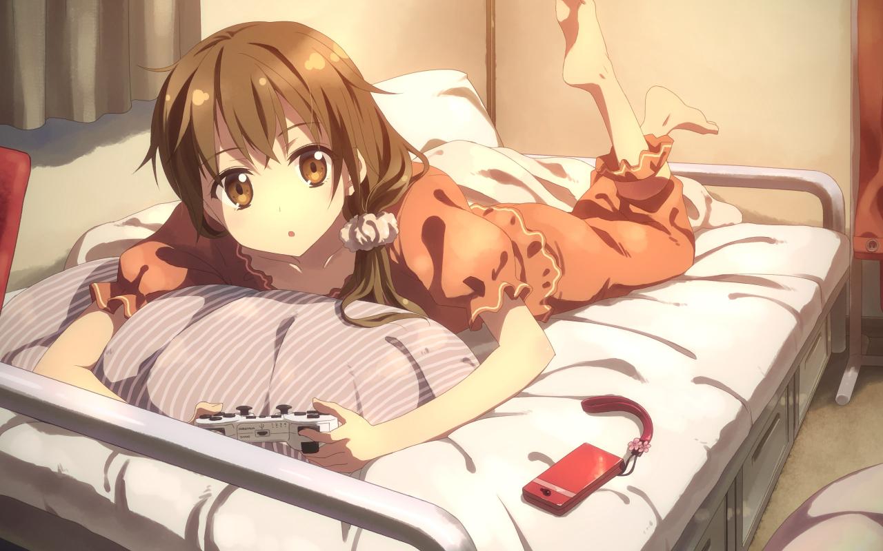 Download Brown Haired Girl Character Lying on