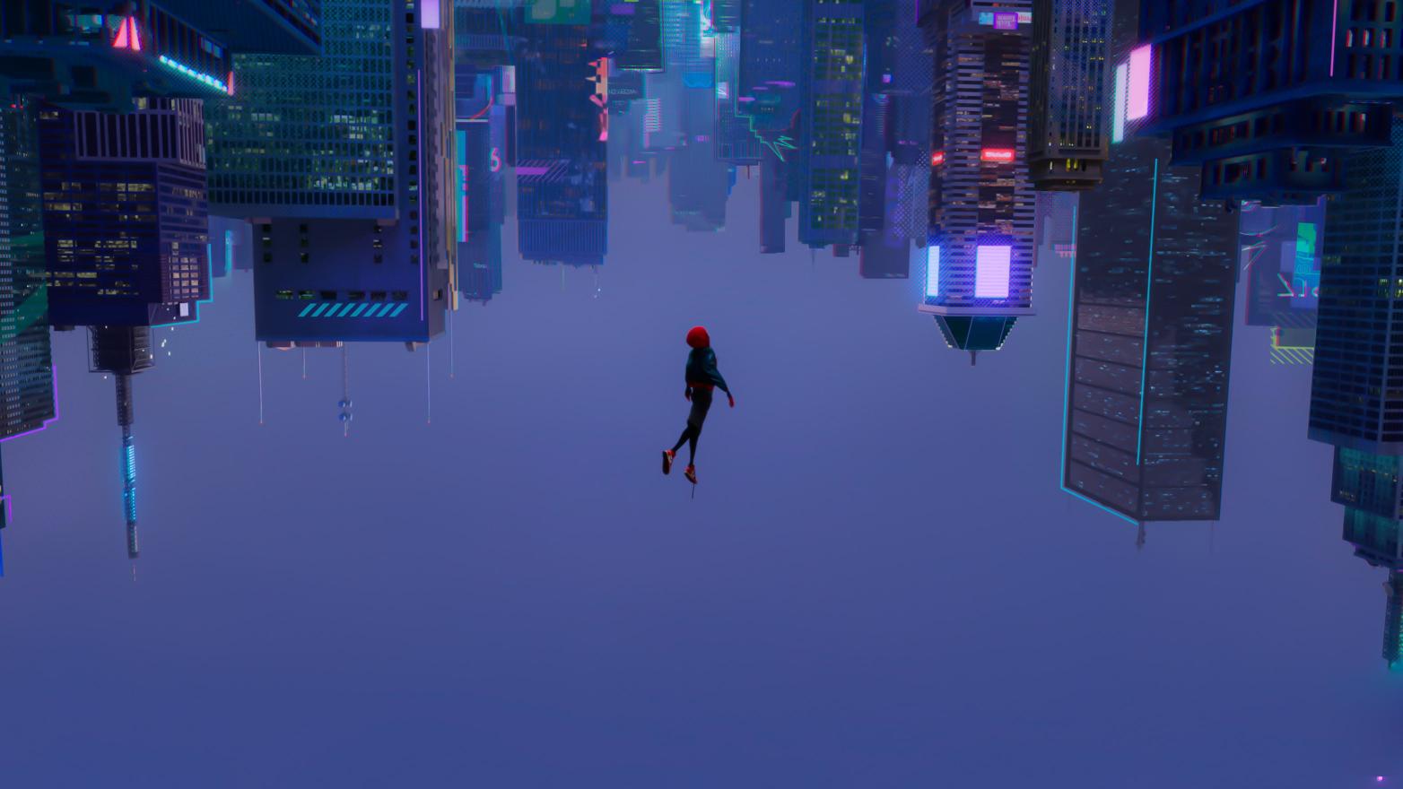 Download cyberpunk skyscraper upside down