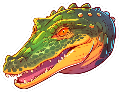 Download Bright Crocodile Head Sticker