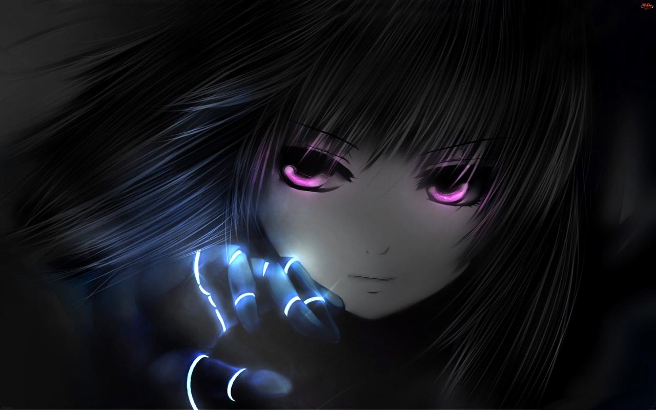 Download Woman With Purple Eyes and Black